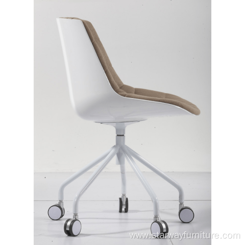 Modern european style upholstery Chair with swivel wheel